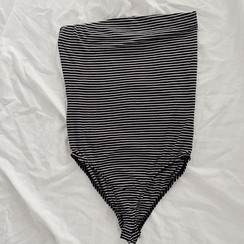 Strapless Stripped Body Suit